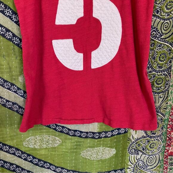 Rag & Bone/ JEAN Red Cast Number "5" Applique Tank Top Size Medium - Picture 5 of 15